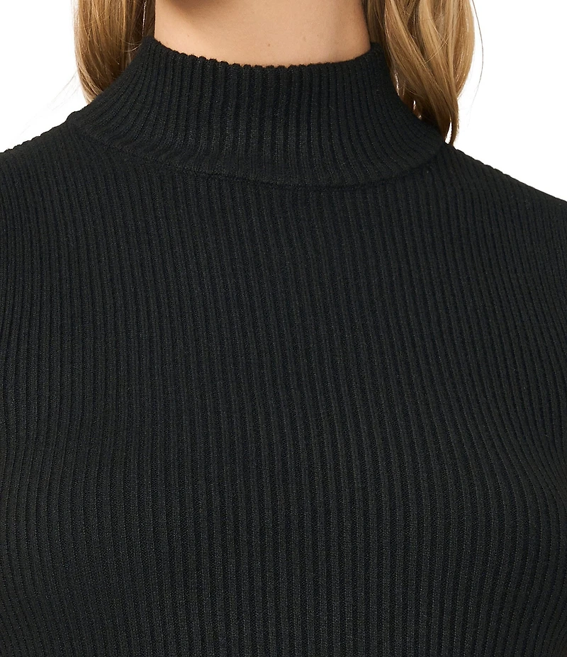 Vince Camuto Mock Neck Sleeveless Ribbed Sweater Top