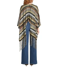 Vince Camuto Multi Striped Fringe Topper