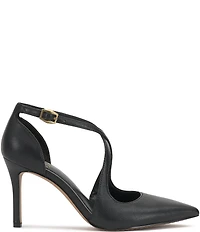 Vince Camuto Noreta Leather Cross Strap Pointed Toe Dress Pumps