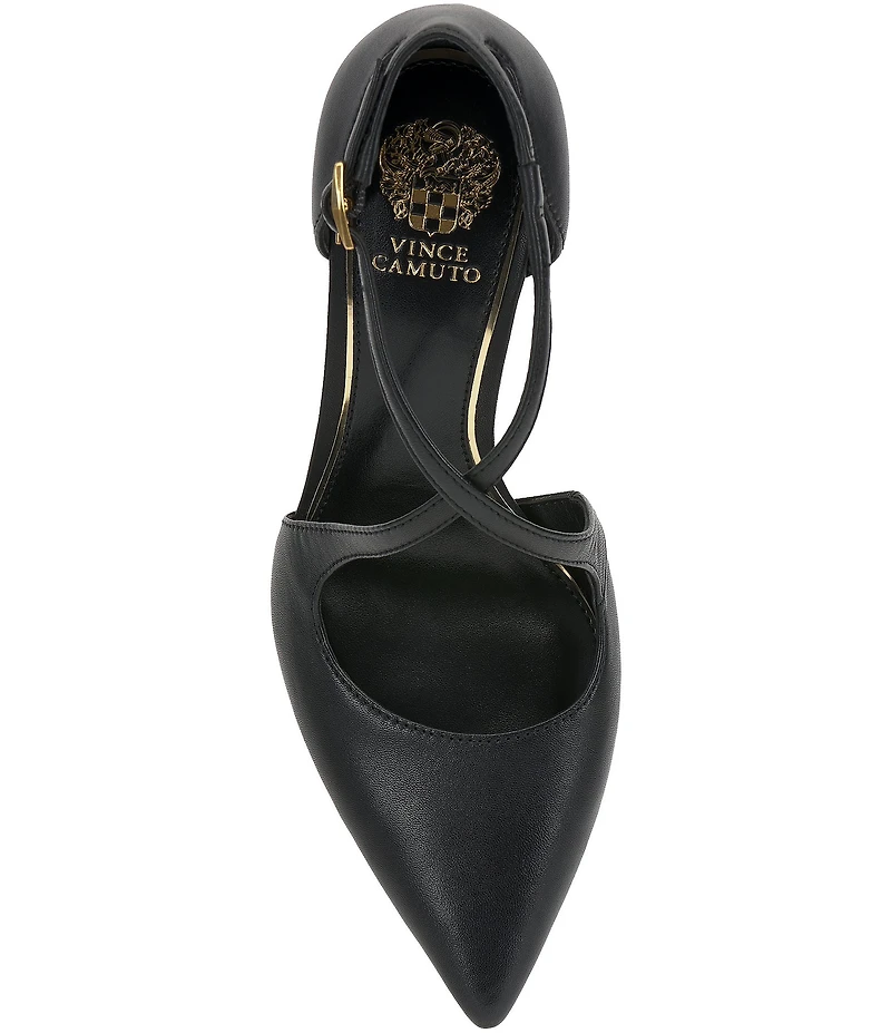 Vince Camuto Noreta Leather Cross Strap Pointed Toe Dress Pumps