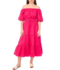 Vince Camuto Off-The Shoulder Short Sleeve Tiered Maxi Dress