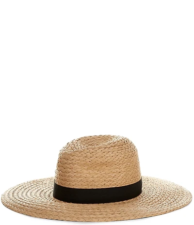 Vince Camuto Oversized Hardware Straw Panama Hat