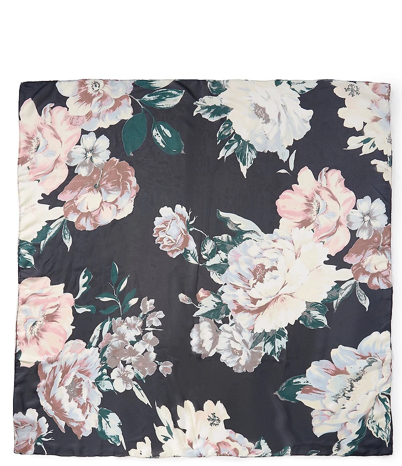 Vince Camuto Painterly Rose Satin Square Scarf