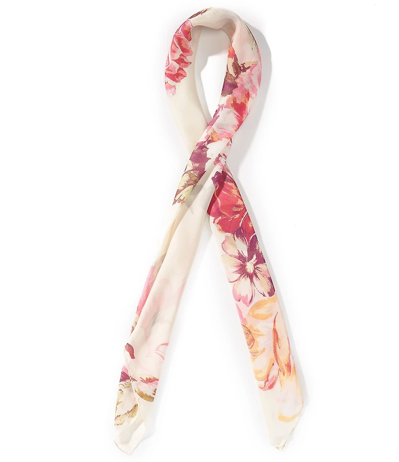 Vince Camuto Painterly Rose Satin Square Scarf