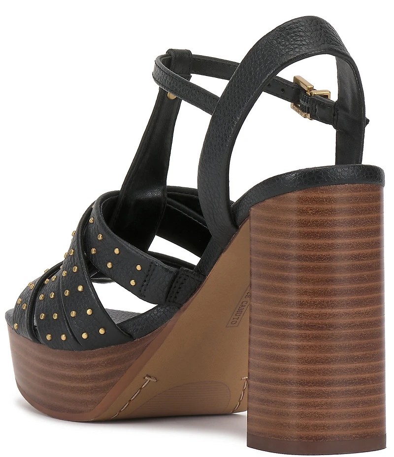 Vince Camuto Palton Studded Leather Block Heel Platform Sandals