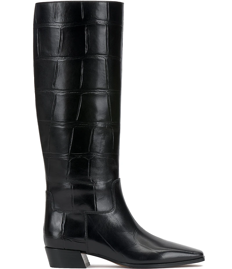 Vince Camuto Pavla Croco Embossed Leather Knee High Boots