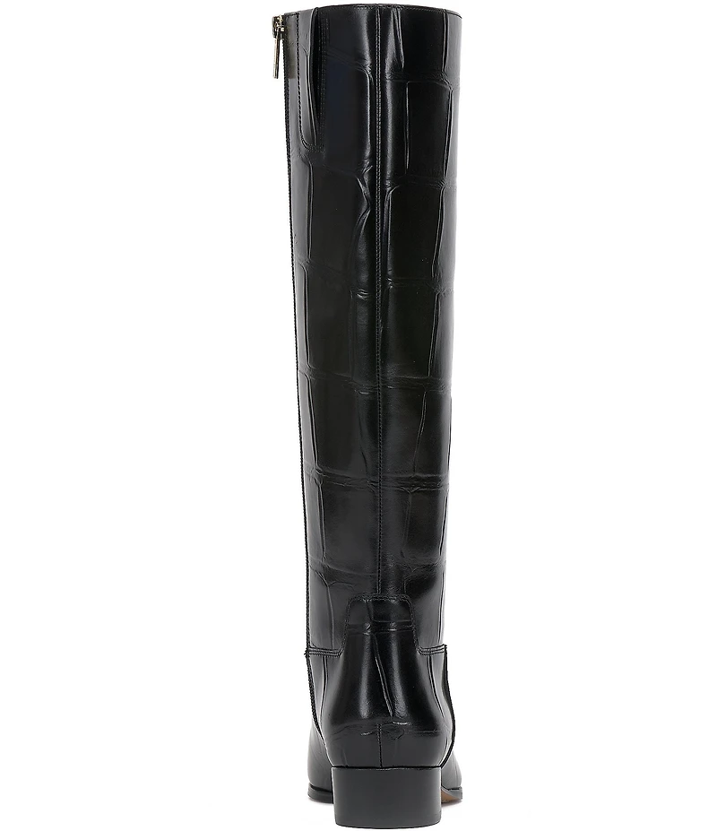 Vince Camuto Pavla Croco Embossed Leather Knee High Boots