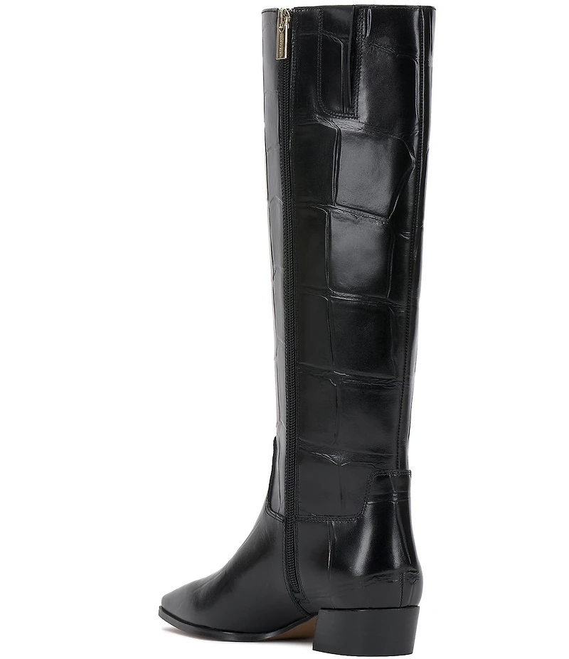 Vince Camuto Pavla Croco Embossed Leather Knee High Boots