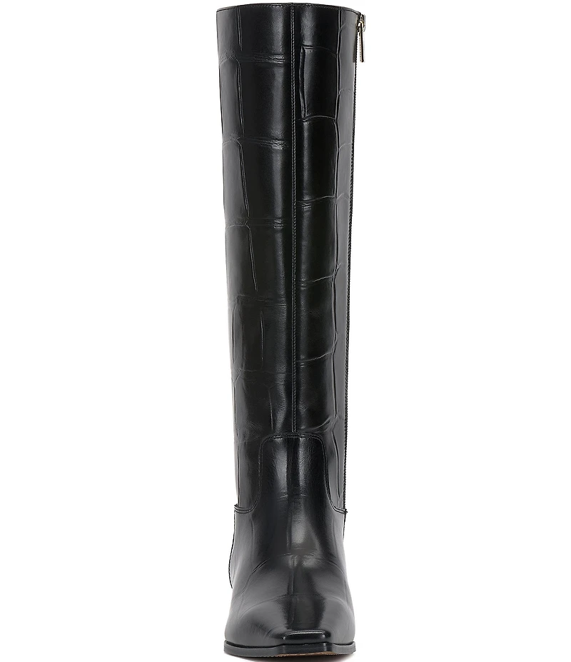 Vince Camuto Pavla Croco Embossed Leather Knee High Boots