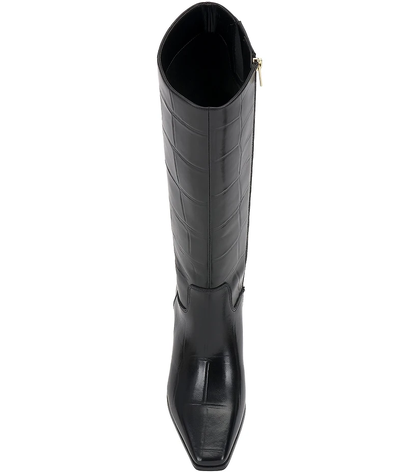 Vince Camuto Pavla Croco Embossed Leather Knee High Boots