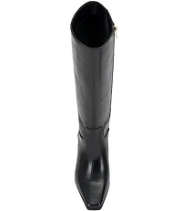Vince Camuto Pavla Croco Embossed Leather Knee High Boots