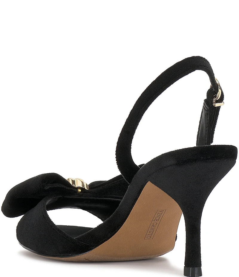 Vince Camuto Paycen Velvet Bow Slingback Dress Sandals