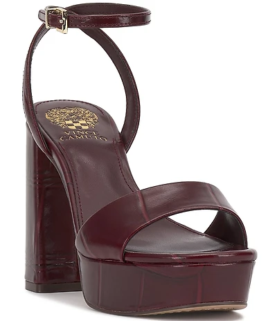 Vince Camuto Pendry Croco Embossed Leather Platform High Heel Dress Sandals
