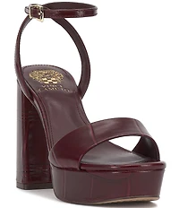 Vince Camuto Pendry Croco Embossed Leather Platform High Heel Dress Sandals