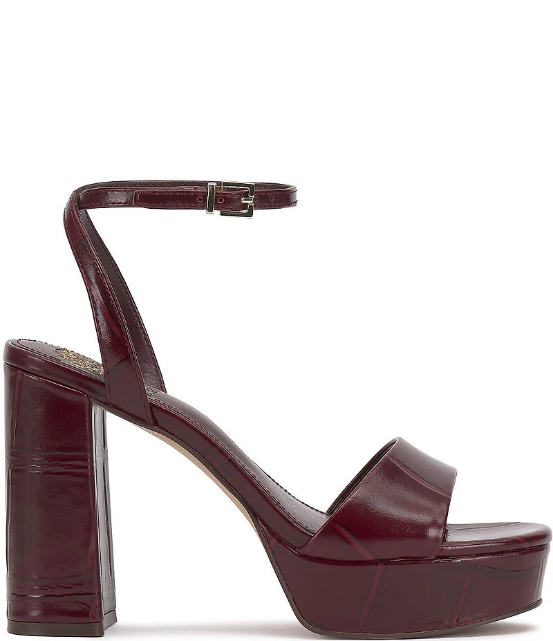 Vince Camuto Pendry Croco Embossed Leather Platform High Heel Dress Sandals