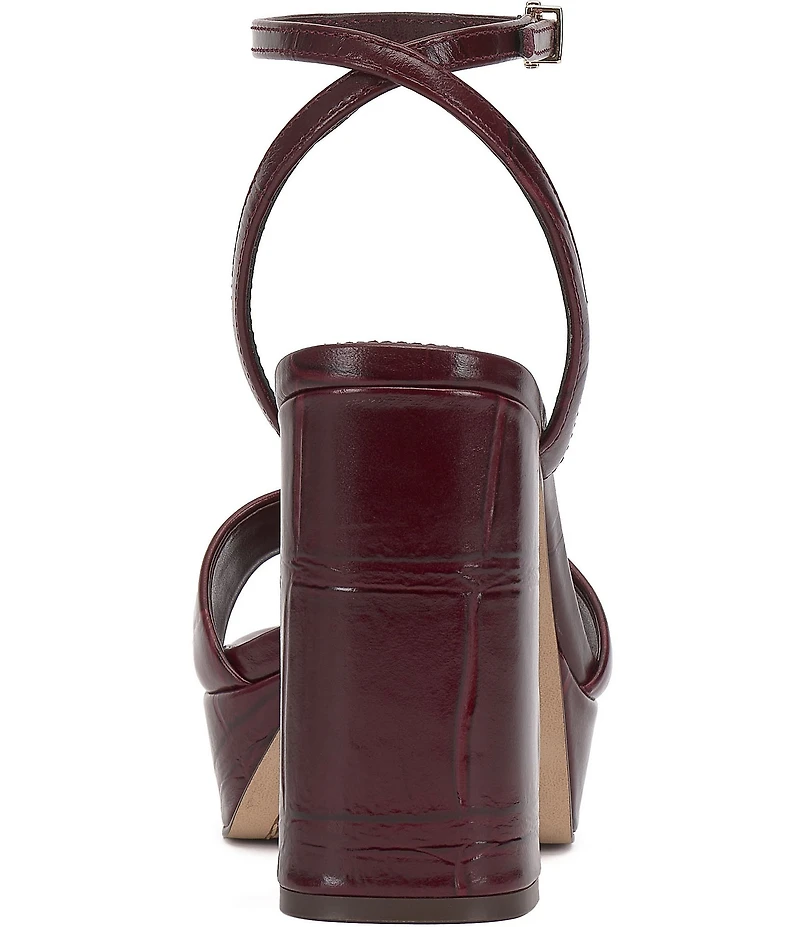 Vince Camuto Pendry Croco Embossed Leather Platform High Heel Dress Sandals