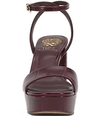 Vince Camuto Pendry Croco Embossed Leather Platform High Heel Dress Sandals