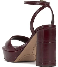 Vince Camuto Pendry Croco Embossed Leather Platform High Heel Dress Sandals