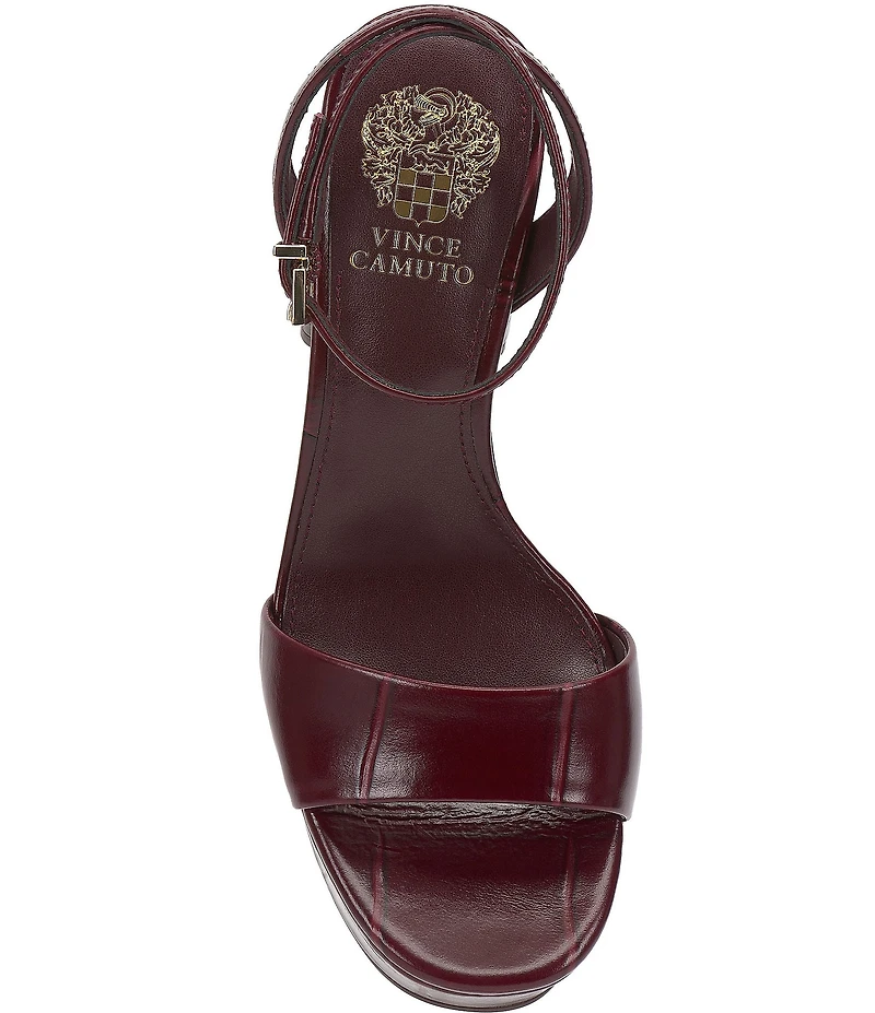 Vince Camuto Pendry Croco Embossed Leather Platform High Heel Dress Sandals