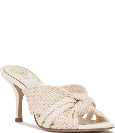 Vince Camuto Pheya Woven Knotted High Heel Slide Sandals