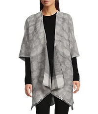 Vince Camuto Plaid Animal Print Reversible Topper