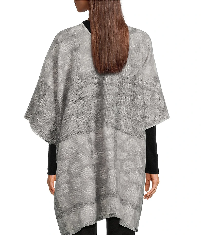 Vince Camuto Plaid Animal Print Reversible Topper