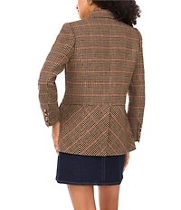 Vince Camuto Plaid Peak Lapel Long Sleeve Blazer Jacket