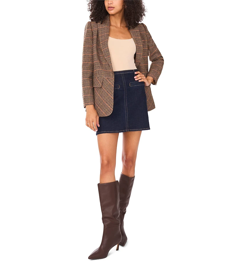 Vince Camuto Plaid Peak Lapel Long Sleeve Blazer Jacket
