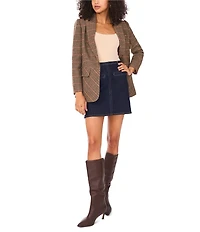 Vince Camuto Plaid Peak Lapel Long Sleeve Blazer Jacket