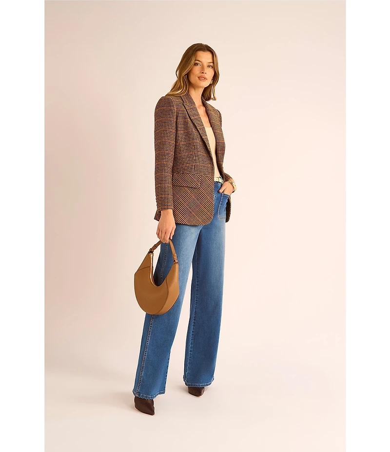 Vince Camuto Plaid Peak Lapel Long Sleeve Blazer Jacket