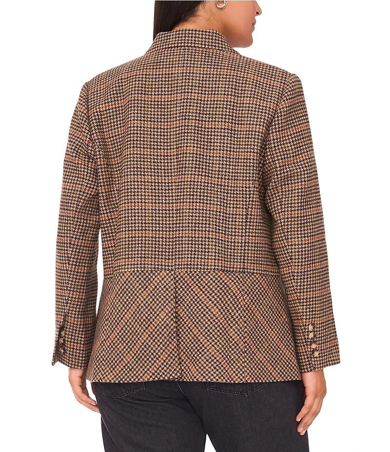 Vince Camuto Plaid Peak Lapel Long Sleeve Blazer Jacket