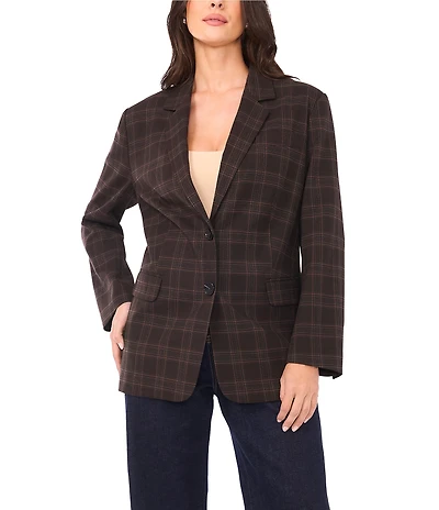 Vince Camuto Plaid Print Menswear Long Sleeve Blazer Jacket