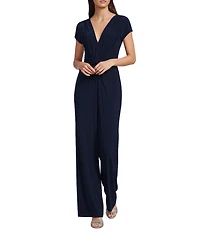 Vince Camuto Plunge V-Neck Cap Sleeve Jumpsuit
