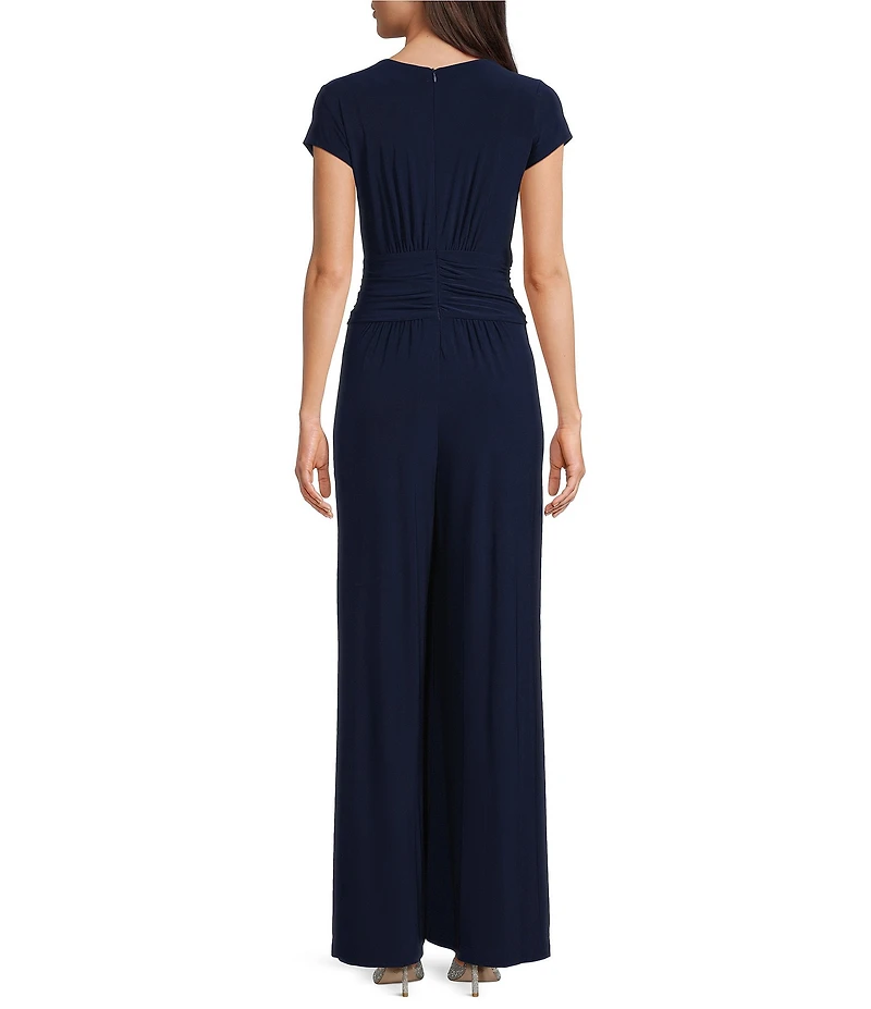 Vince Camuto Plunge V-Neck Cap Sleeve Jumpsuit