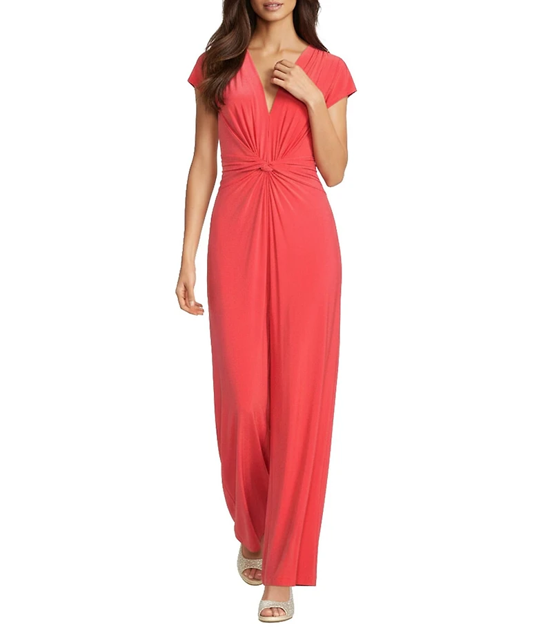Vince Camuto Plunge V-Neck Cap Sleeve Jumpsuit