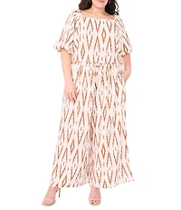 Vince Camuto Plus Size Coordinating Tie Front Wide Leg Pull-On Pants