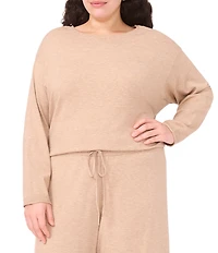 Vince Camuto Plus Size Coordinating Crew Neck Long Sleeve Blouse