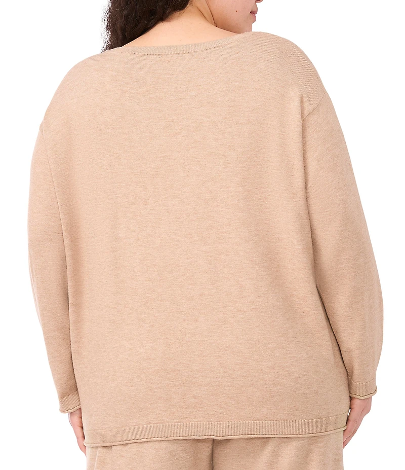 Vince Camuto Plus Size Coordinating Crew Neck Long Sleeve Blouse