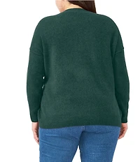 Vince Camuto Plus Size Crew Neck Long Sleeve Extended Shoulder Seamed Cozy Statement Sweater