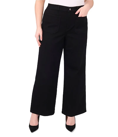 Vince Camuto Plus Size Denim Wide Leg Patch Pocket Jeans