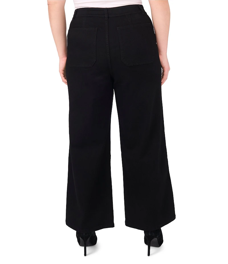 Vince Camuto Plus Size Denim Wide Leg Patch Pocket Jeans