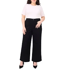 Vince Camuto Plus Size Denim Wide Leg Patch Pocket Jeans