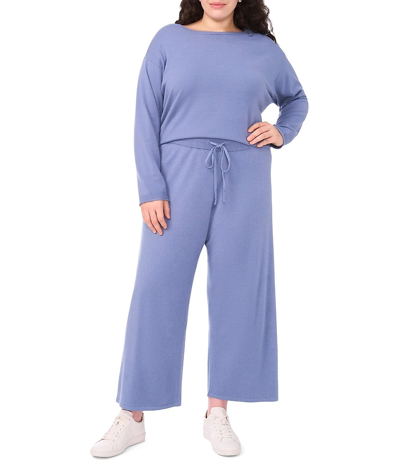 Vince Camuto Plus Size Coordinating Knit Wide Leg Drawstring Pants