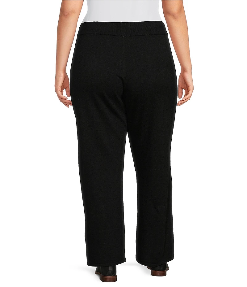 Vince Camuto Plus Size Knit Wide-Leg Drawstring Pant