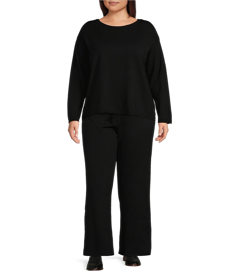 Vince Camuto Plus Size Knit Wide-Leg Drawstring Pant
