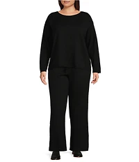Vince Camuto Plus Size Knit Wide-Leg Drawstring Pant