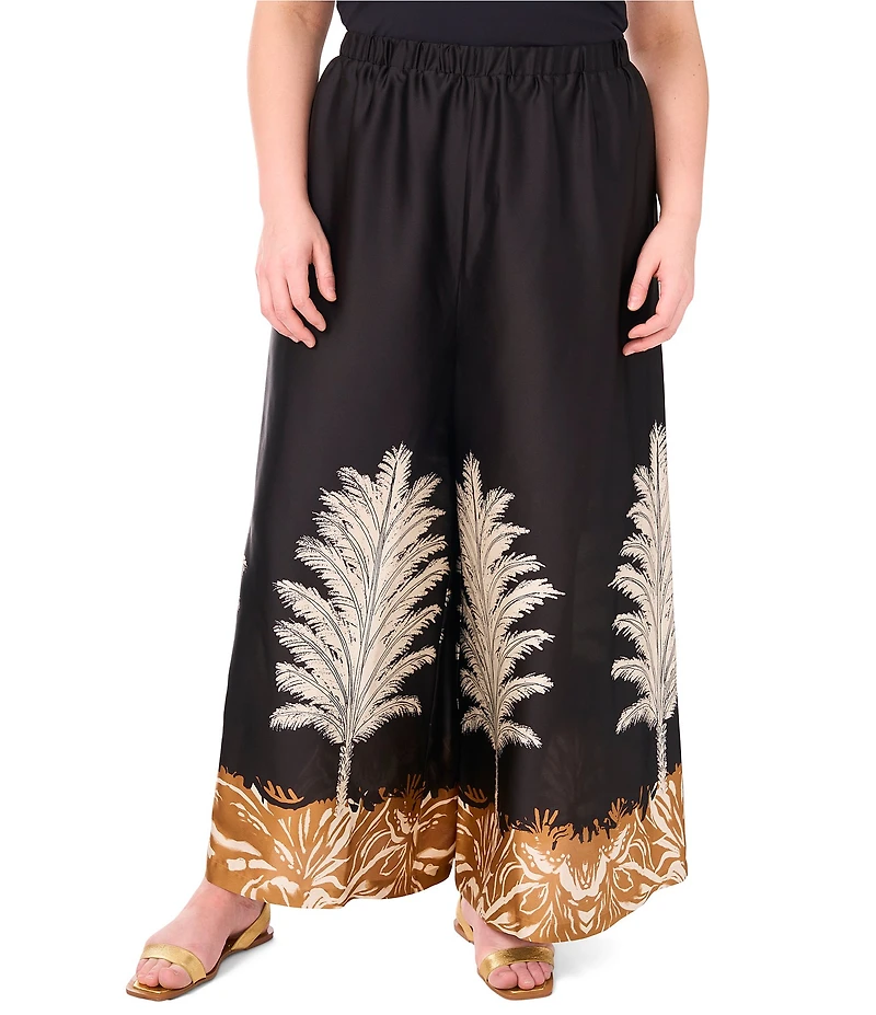Vince Camuto Plus Size Leaf Printed Wide Leg Coordinating Pants