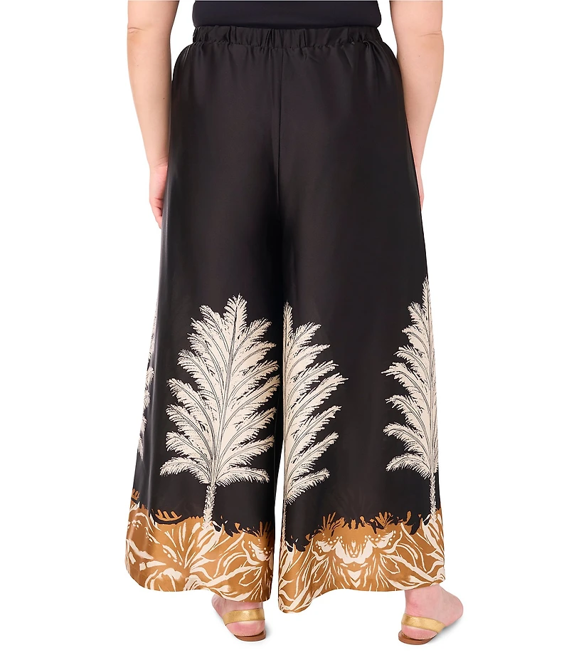 Vince Camuto Plus Size Leaf Printed Wide Leg Coordinating Pants