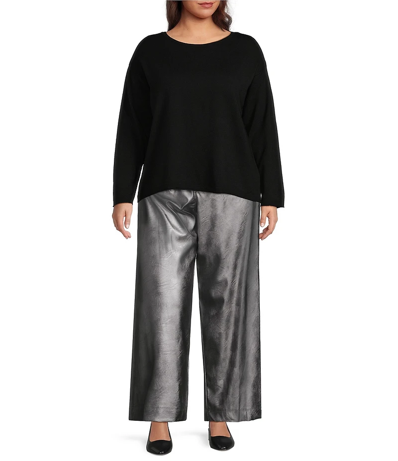 Vince Camuto Plus Size Metallic Cropped Wide Leg Pants