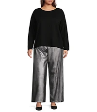 Vince Camuto Plus Size Metallic Cropped Wide Leg Pants